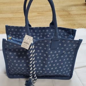 NWT J.CREW blue tote bag with zipper